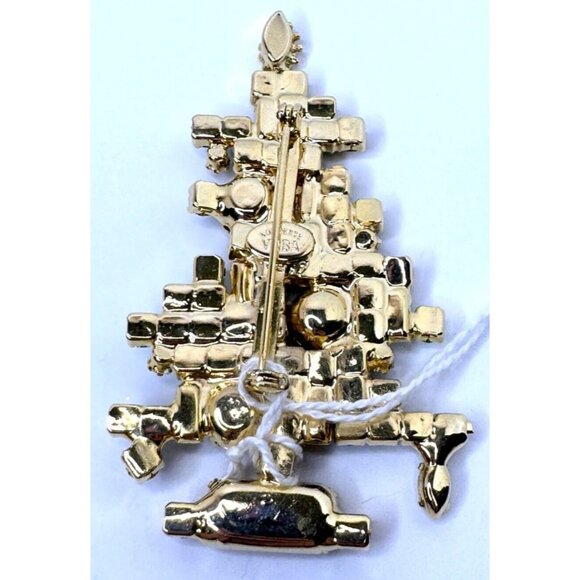 Signed Lawrence VRBA Vintage Christmas Tree Pin Brooch Star Holiday Jewelry - Picture 7 of 9